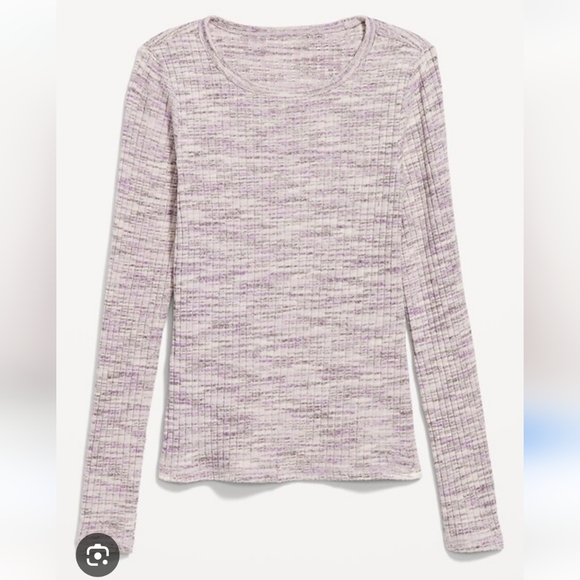 NWT Old Navy XL Plush Crew Neck Tee Longsleeve Lilac Marled AS-2393 - Picture 5 of 8